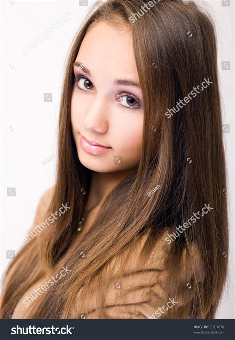 Closeup Portrait Gorgeous Brunette Teen Girl Stock Photo Shutterstock