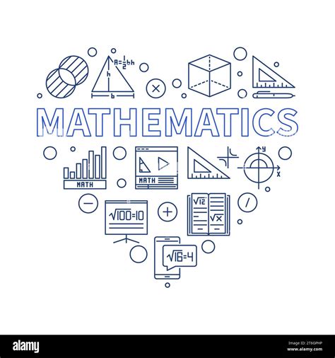 Mathematics Vector Outline Minimal Heart Shaped Banner Math Science