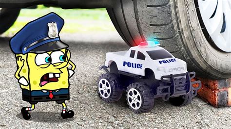 Police Spongebob Crushing Things With Car Car Crushing Toy Car M M