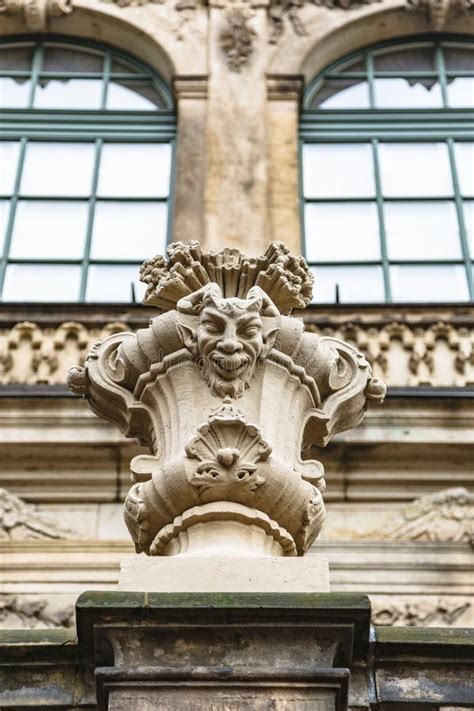 Face Of Satyr In Zwinger Palace In Dresden Closeup Stock Image Image