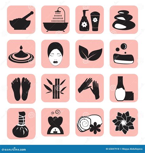 Accessories Set For Massage And Spa Stock Vector Illustration Of