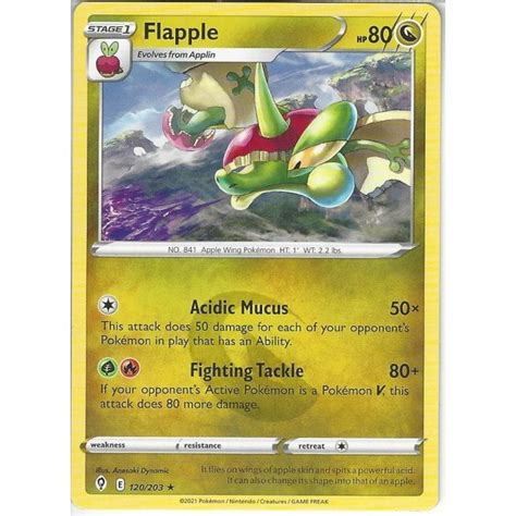 Pokemon Trading Card Game 120 203 Flapple Rare Card SWSH 07