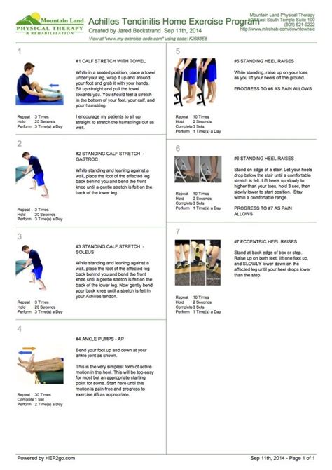 Achilles tendinitis home exercise program Achilles Stretches, Achilles Pain, Doctor Of Physical ...