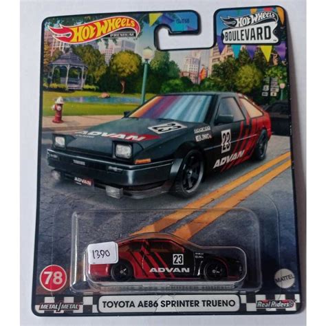 Hot Wheels Toyota Ae Sprinter Trueno Black Boulevard No Tampo Advan Hotwheels Premium