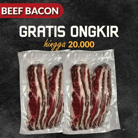 Jual Smoked Beef Bacon Daging Asap Usa Halal Thin Sliced Beef Bacon