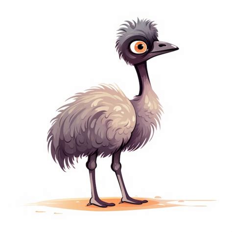 Premium Ai Image Cute Emu Vector Illustration With Intense Shading