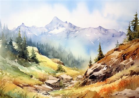 mountain-landscape-watercolor | Colormelon