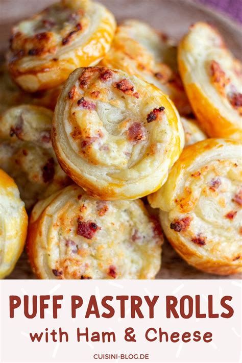 Puff Pastry Appetizers Savory Rolls With Ham Cheese