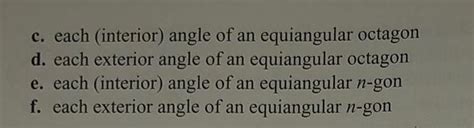 Solved b. each exterior angle of an equiangular pentagon 4. | Chegg.com