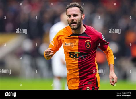 ISTANBUL TURKEY JANUARY 13 Juan Mata Of Galatasaray Celebrates