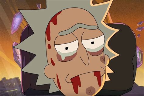 Download Rick Sanchez Face Filled With Bruises Crying Wallpaper | Wallpapers.com