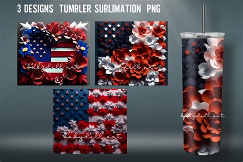 D Patriotic Tumbler Sublimation Design Graphic By Babydell Art