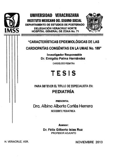 Caracter Sticas Epidemiol Gicas De Las Cardiopatias Cong Nitas En La