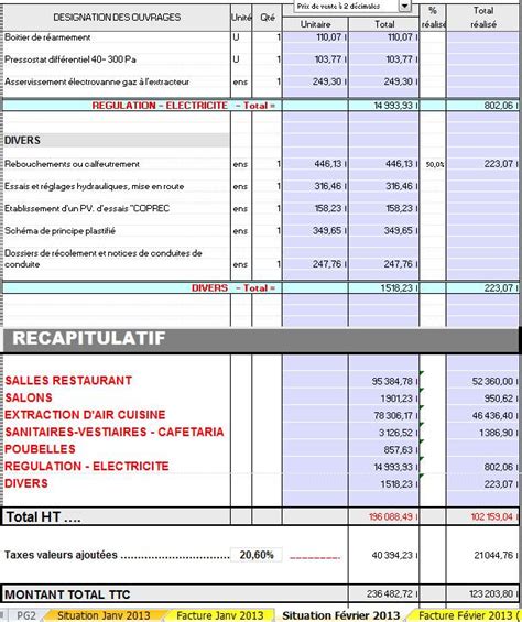 Bordereau De Prix Bordereaux Devis Excel Ouvrage Ouvrages