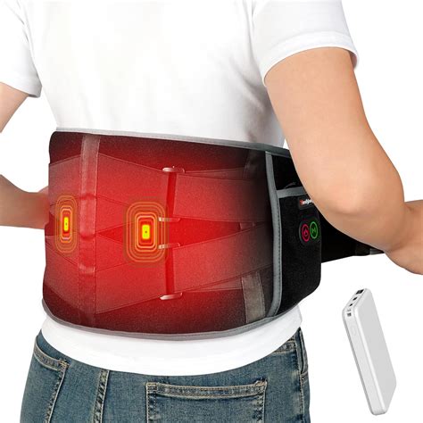 Comfytemp Portable Heating Pads Electric With Massager For Back Pain Cordless Lower Back Heating