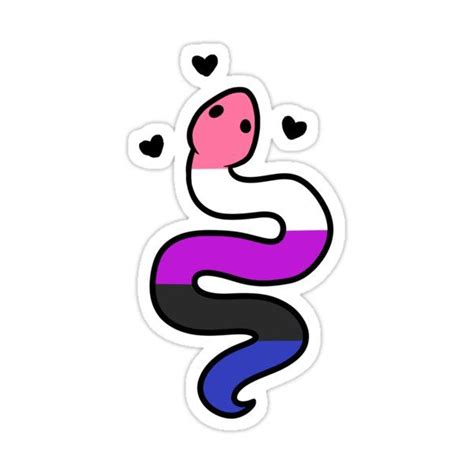 Genderfluid Pride Snake Sticker For Sale By Avesmx Pride Stickers