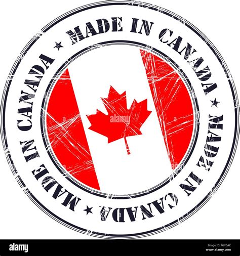 Made In Canada Grunge Rubber Stamp With Flag Stock Vector Image Art