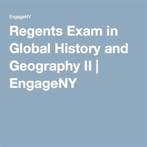 Regents Exam In Global History And Geography Ii Regents Exam Exam