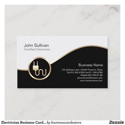 Electrician Business Card Electric Plug Icon Zazzle Business Card