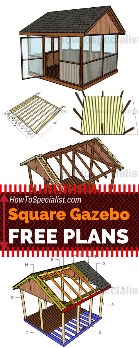 Screened Gazebo Plans Howtospecialist How To Build Step By Step