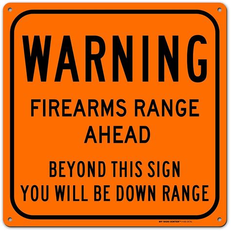 Warning Firearm Gun Shooting Range Sign Made Out Of 040 Rust Free