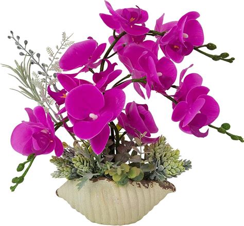 Lesing Artificial Orchid Flower With Vase Realistic Orchids