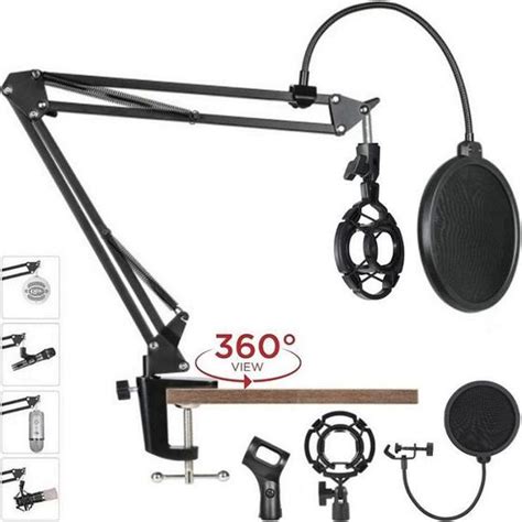 Bra O Articulado De Mesa Suporte Shock Mount Aranha Para Microfone