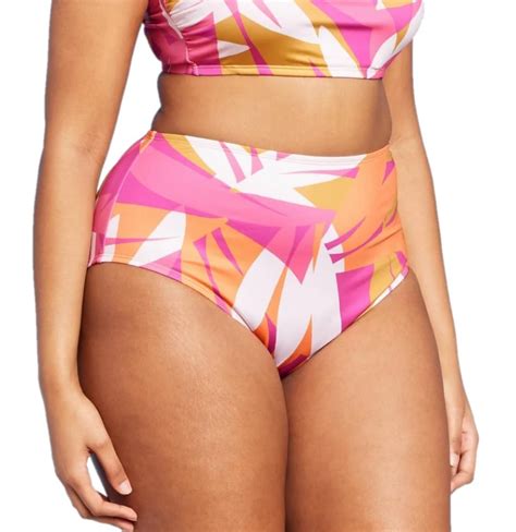 Kona Sol Women S Abstract Print High Waist Bikini Bottom Multi X 14 16