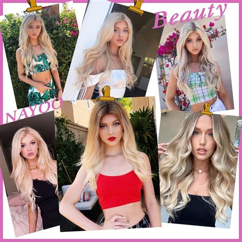 Buy Platinum Blonde Wig For Women Inch Long Blonde Wavy Wig Heat