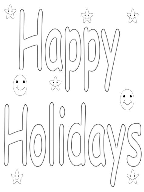 Happy Holidays Coloring Pages To Print,Printable,Free