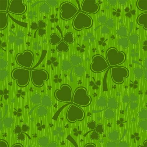 St Patricks Day Pattern With Clover Leaves Vector Image