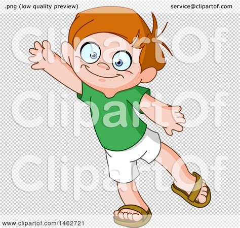 Clipart Of A Friendly Boy Waving Royalty Free Vector Illustration By