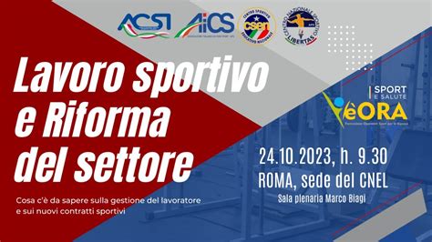 Lavoro Sportivo E Riforma Del Settore Seminario Formativo Con Gabriele