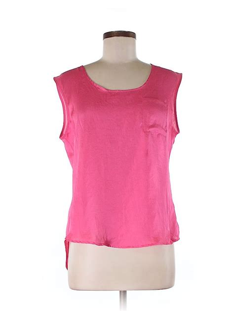 Violet And Claire 100 Polyester Solid Pink Sleeveless Blouse Size M 75