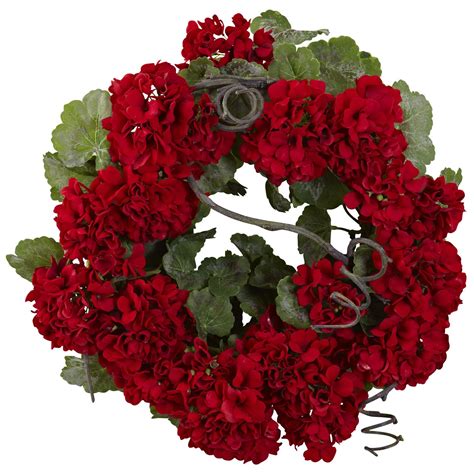 17 Geranium Wreath Red Geraniums Geraniums Artificial Wreath