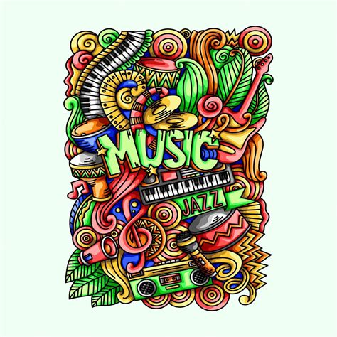 Premium Vector Music Doodle Vector Template Element Design Illustration