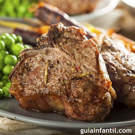 Chuletas o costillas de cordero al horno Recetas para niños