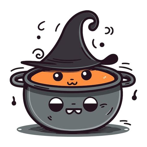 Linda Ilustraci N Vectorial De Halloween De Una Olla De Sopa De