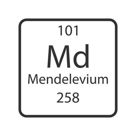Mendelevium symbol. Chemical element of the periodic table. Vector ...
