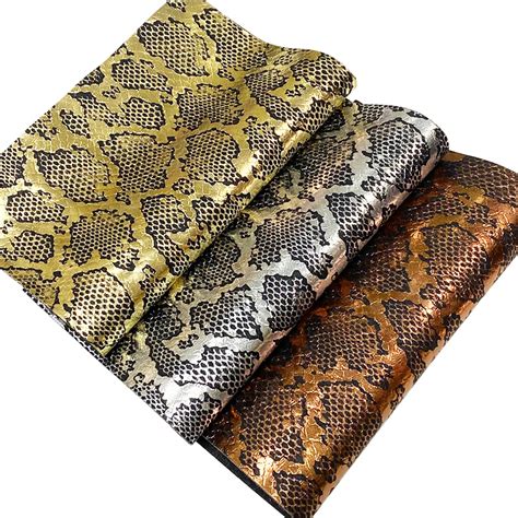 Fashion Design Embossed Snake Skin Leather Faux Synthetic Fabric For