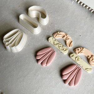 Polymer Clay Shape Cutter Set Combo Art Deco Embossing Arch Stud Dangle