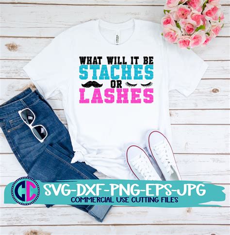 Gender Reveal Svg Staches Or Lashes Svg Baby Gender Reveal Svg