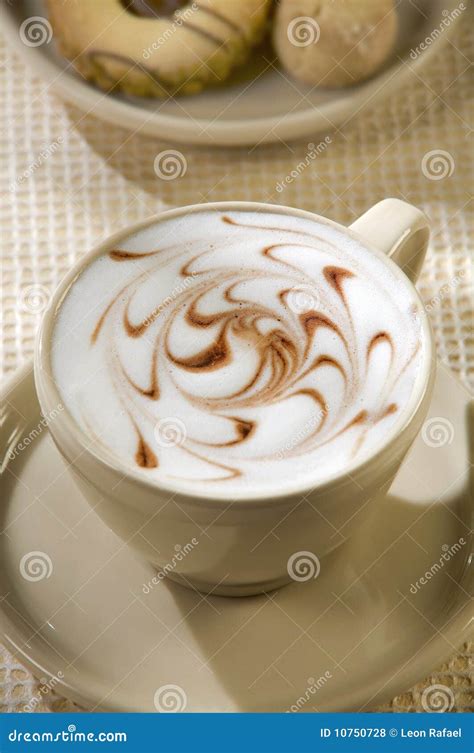 Cappuccino Coffee Art stock photo. Image of crema, decorated - 10750728