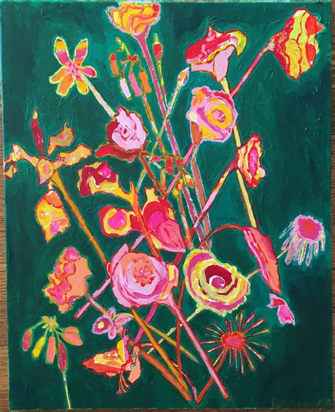 New Again Original Acrylic Painting 100 Flowers In 100 Days 20 Painting