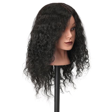 48cm 100 Human Hair Hairdressing Mannequin Head Practice Model Long C Electronic Pro