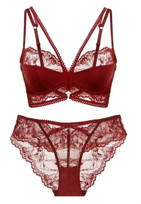 LYCKA LSM Lady Sexy Bra And Panty Lingerie Set Red Buy LYCKA Online ZALORA Hong Kong