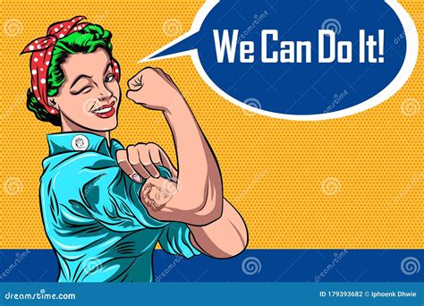 We Can Do It Women Pop Art Retro Stock Vector Illustration Of