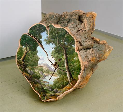 Artist Paints Landscapes On Tree Stumps To Show That Nature Is In Danger