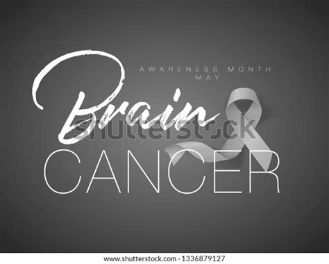 Brain Cancer Awareness Calligraphy Poster Design Stock Vector Royalty