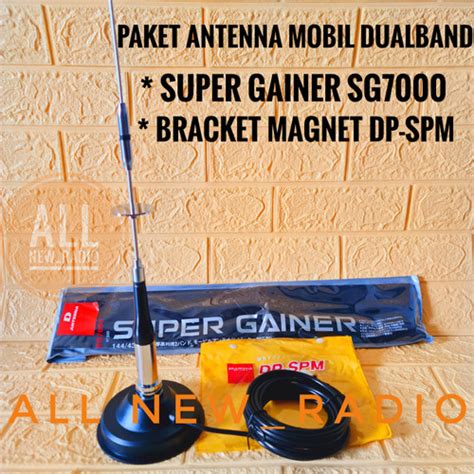 Jual PAKET ANTENA RADIO RIG MOBIL DUALBAND SG7000 BRACKET MAGNET DP SPM